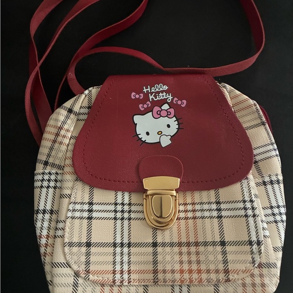 Hello Kitty Other - Girls Hello Kitty Red and Cream Plaid Backpack